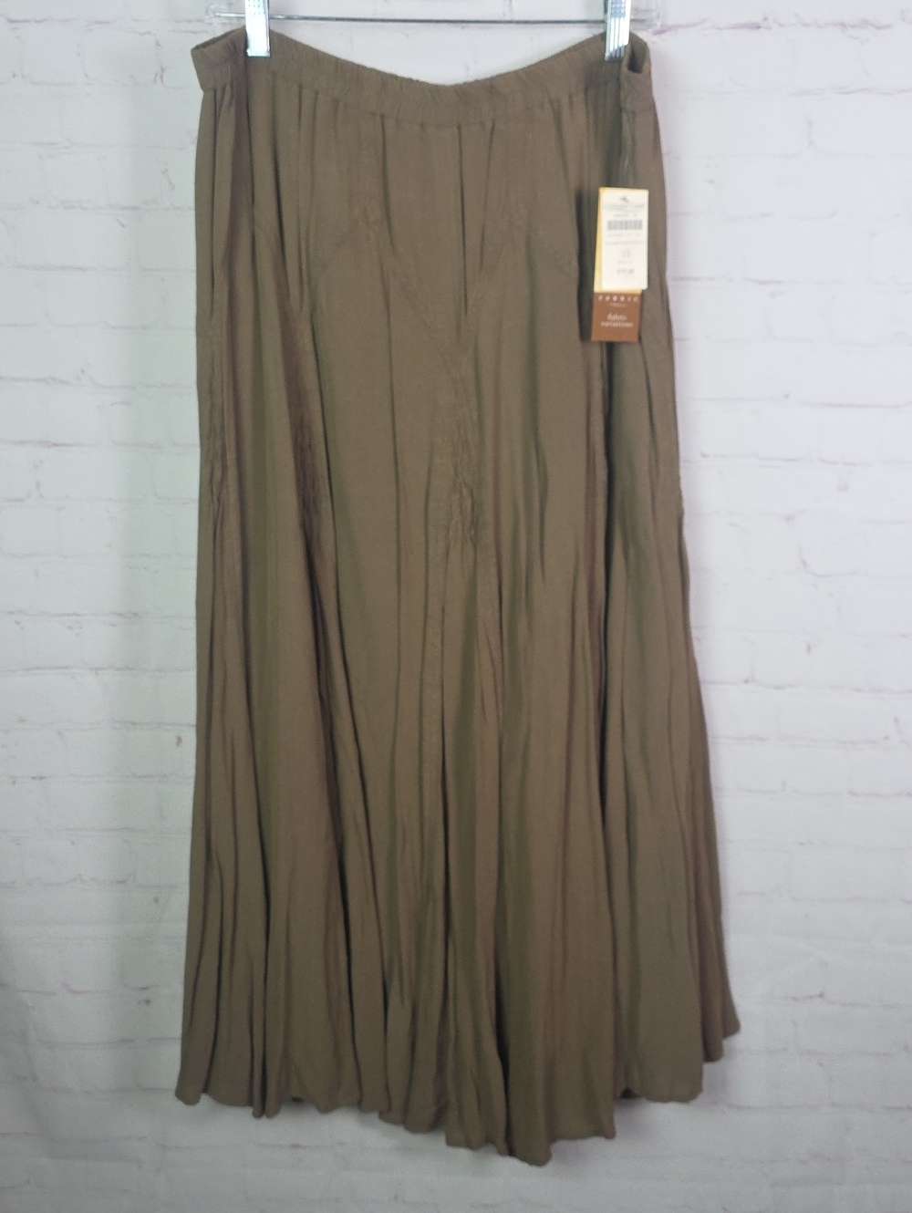 Coldwater Creek Brown 1X NWT Rouched Skirt - Flowing Panel Design